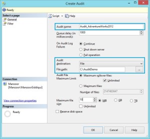 Database Level Auditing with SQL Server 2012