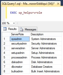 Fixed Server Roles in SQL Server